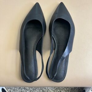 NWOT Tony Bianco Black Pointed-Toe Slingback Flats